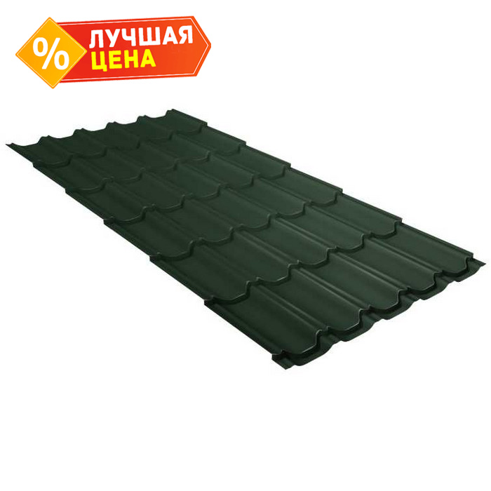 Металлочерепица Grand Line Kvinta plus (Квинта Плюс) 0,5 Velur RAL 6020 Хромовая зелень