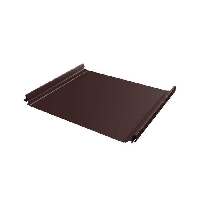 Фальцевая кровля Кликфальц Pro Grand Line 0,5 GreenCoat Pural BT, matt RR 887 Шоколадно-Коричневый - фото №1